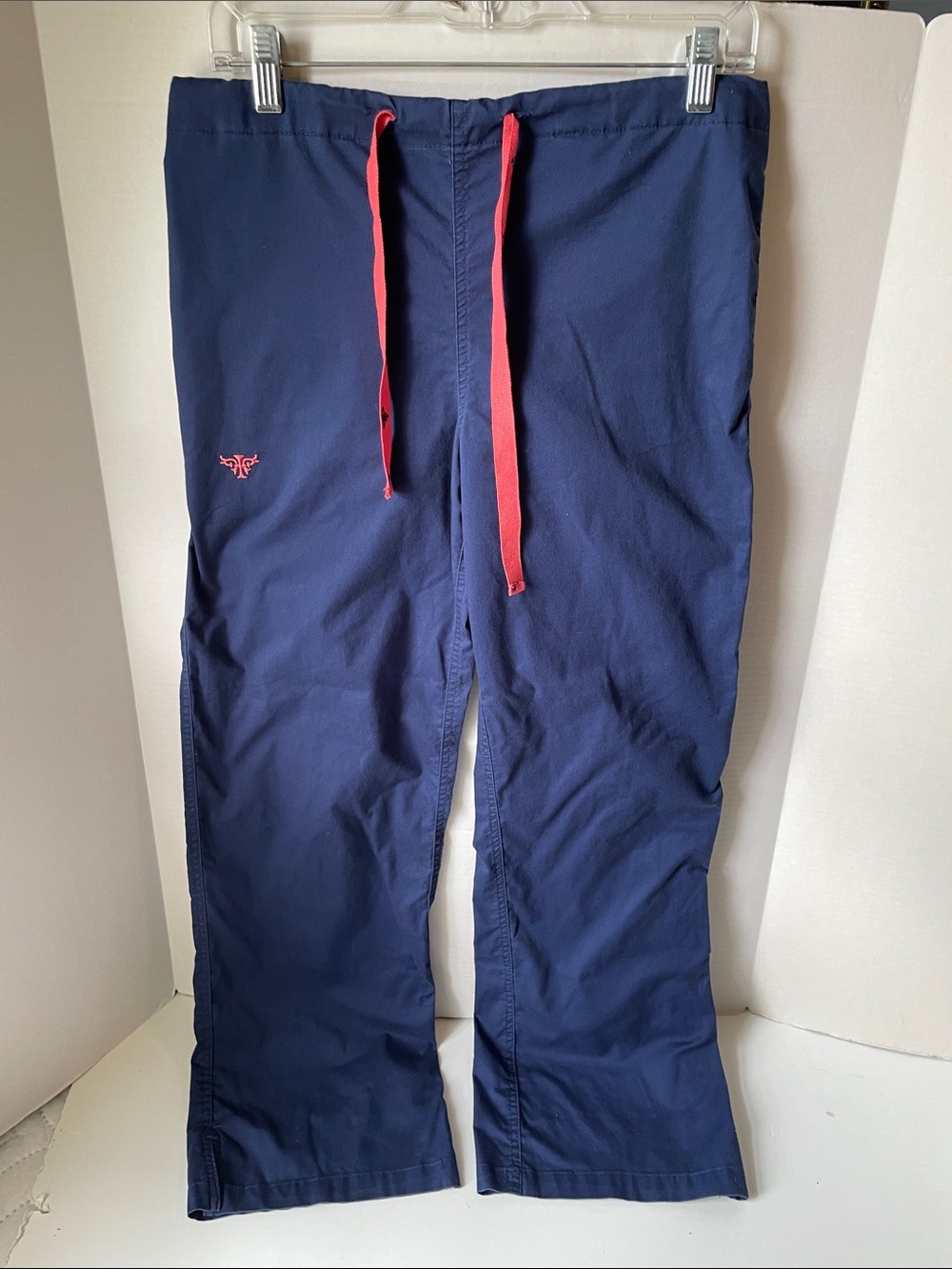 Med Couture Women's  Small Navy Drawstring Pants with Pink Accents